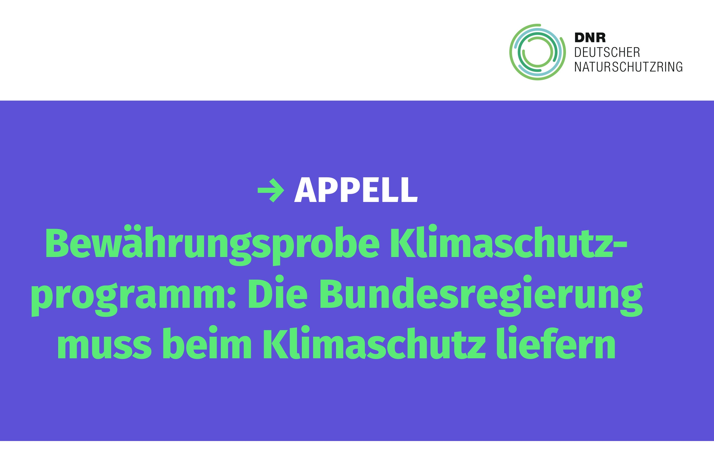 Appell: Klimaschutzprogramm